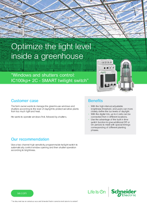 Image of Optimize the light level inside a greenhouse