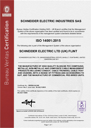 Image of ISO14001 Flint Certificate