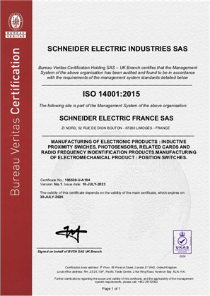 Image de ISO14001 Limoges Certificate