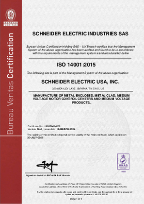 Image of ISO14001 Certificate Smyrna SV