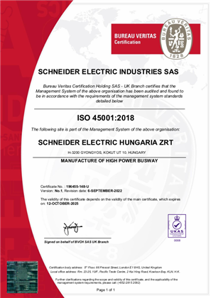 Image of ISO45001 Certificate Hungary Prodax SMS