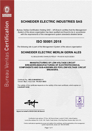 Image of ISO50001 Certificate Ales RA