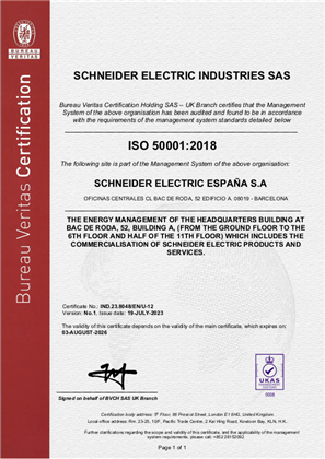 Image of ISO50001 Certificate BAC DE RODA RA
