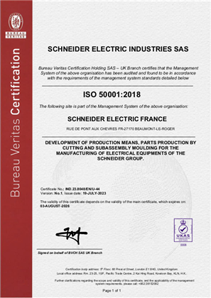 Image of ISO50001 Certificate Beaumont-le-roger (BLR) RA