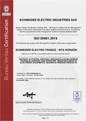 Image of ISO50001 Certificate Carros RA
