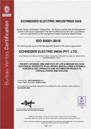 Image of ISO50001 Certificate Chennai DC RA