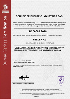 イメージ ISO50001 Certificate Feller AG RA