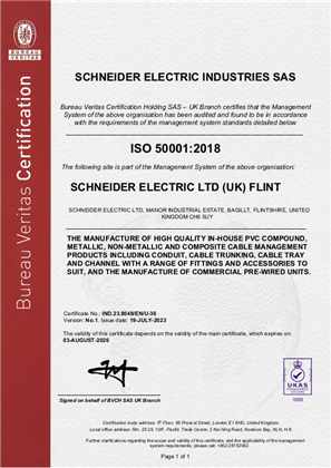 Image of ISO50001 Certificate Flint RA