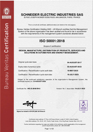 Image of ISO 50001 GSC IMS Master Certificate EnMS
