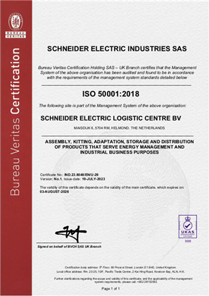 Image of ISO50001 Certificate Helmond DC RA
