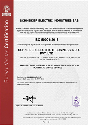 Image of ISO50001 Certificate IDF 4&5 RA