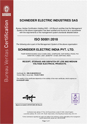 Image of ISO50001 Certificate Kundli DC RA