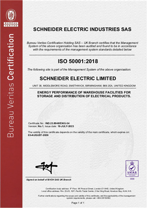 Image of ISO50001 Certificate Logistic Birmingham RA
