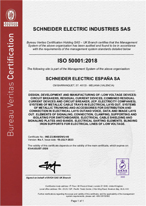Image of ISO50001 Certificate Melina RA