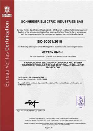 Image of ISO50001 Certificate Merten Elso RA