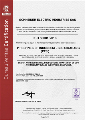 Image of ISO50001 PTSI (SEC) RA Certificate