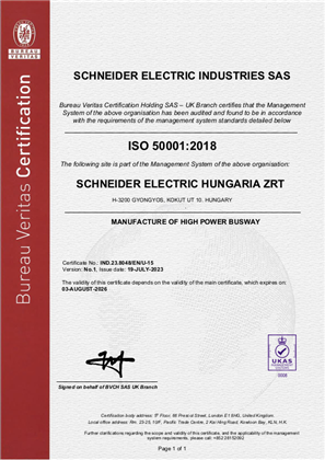 Image of ISO50001 Certificate Prodax RA