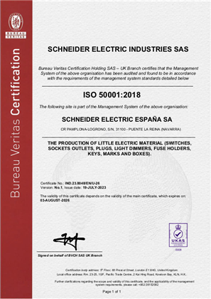Image of ISO50001 Certificate Puental La Reina RA