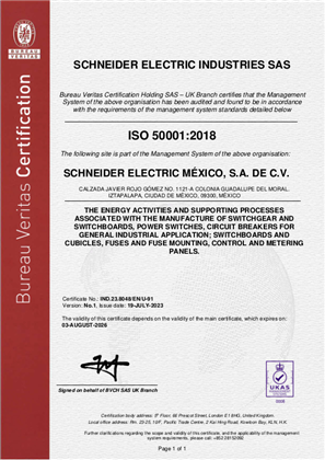 Image of ISO50001 Certificate Rojo Gomez MA RA
