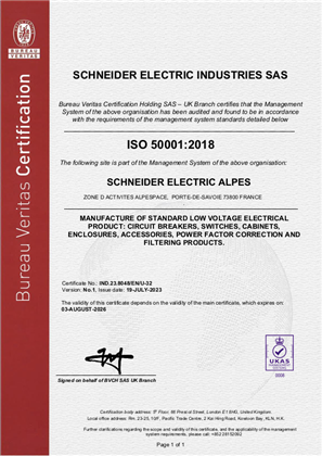 Image of ISO50001 Certificate SE Alpes RA