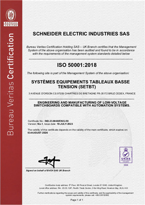 Image of ISO50001 Certificate SETBT France RA