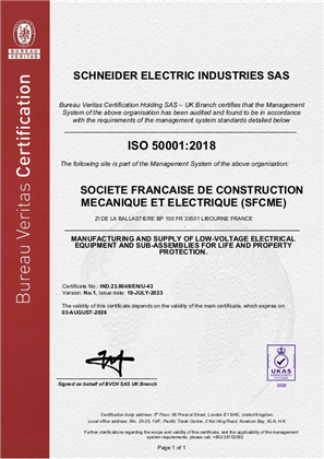 Image of ISO50001 Certificate SFCME RA