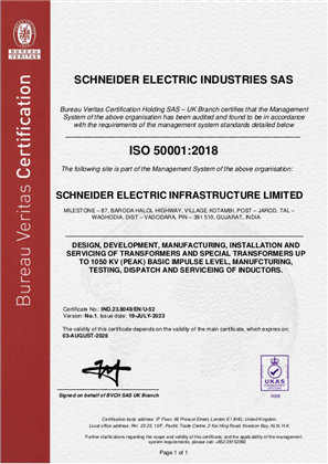 Image of ISO50001 Certificate TBI RA