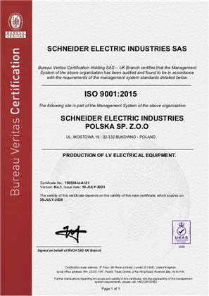 Image of ISO9001 Bukowno Certificate
