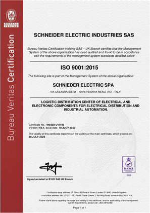 Image of ISO9001 CD Venaria Certificate
