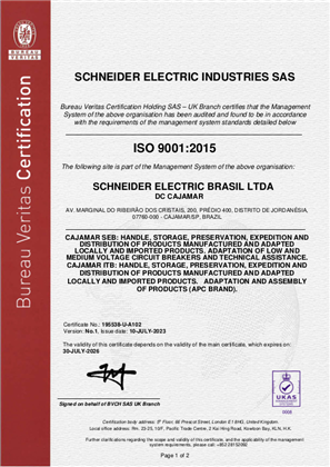 Image of ISO9001 Cajamar DC Certificate