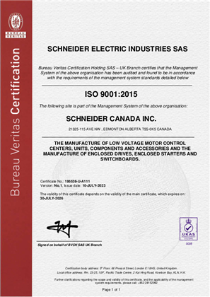 Image of ISO9001 Edmonton AB CDN Certificate