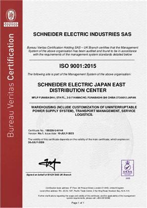 ISO9001 Japan ITB DC Certificate Promocional Schneider Electric