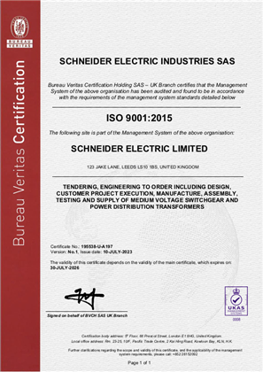 Image of ISO9001 Leeds Certificate