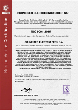 Afbeelding van ISO9001 Peru FO Certificate