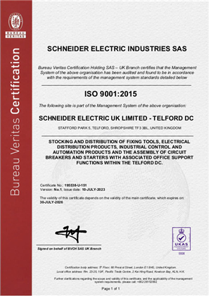 Image of ISO9001 Telford DC Certificate