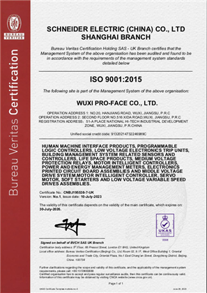 Image of ISO9001 WPF Certificate
