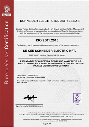 Εικόνα του ISO9001 ZEG Equipment Plant Certificate