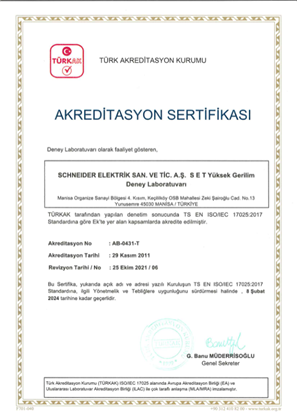 Görüntüsü ISO 17025 2017 Laboratuvar Akreditasyon Sertifikası