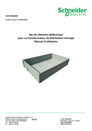 Image de Bac de rétention diélectrique pour un transformateur de distribution immergé Manuel d’utilisation