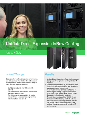 Image of Uniflair Direct Expansion InRow Cooling Prodcut Brochure