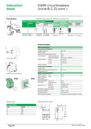 Image of Instruction Sheet iC60N