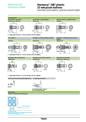 Image of Instruction Sheet for Harmony XB7