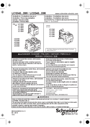 Image of Instruction Sheet for LC1D80BD