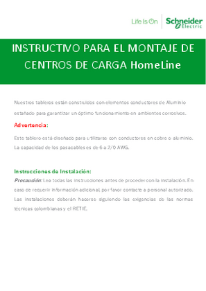 Imagen de Instructivo para el montaje de centro de carga HomeLine