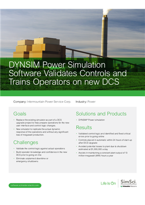 Image of DYNSIM Power Simulation Software Validates Controls and Trains Operators on new DCS