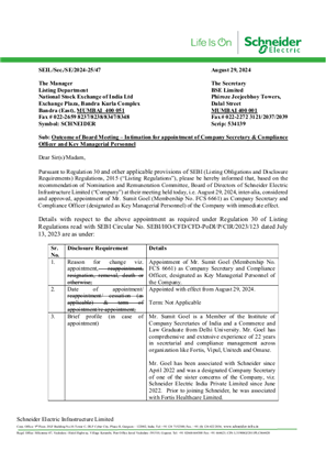 Image of Intimation - Appointment of Company Secretary