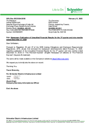 Image of Intimation of Newspaper publication - February 11 2025