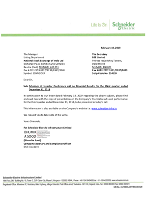 Image of Investors Conference Call Feb 19 2019