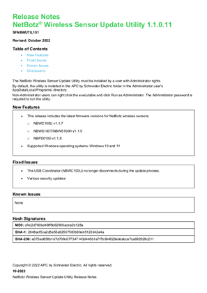 Bild von NetBotz Wireless Sensor Update Utility Release Notes