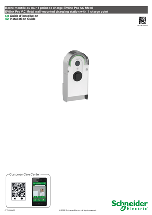 Slika linije EVlink Pro AC Metal wall-mounted charging station with 1 charge point - Installation Guide